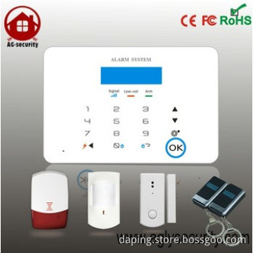 dual-network PSTN/GSM LCD Touch Keypad Home Security GSM Alarm System